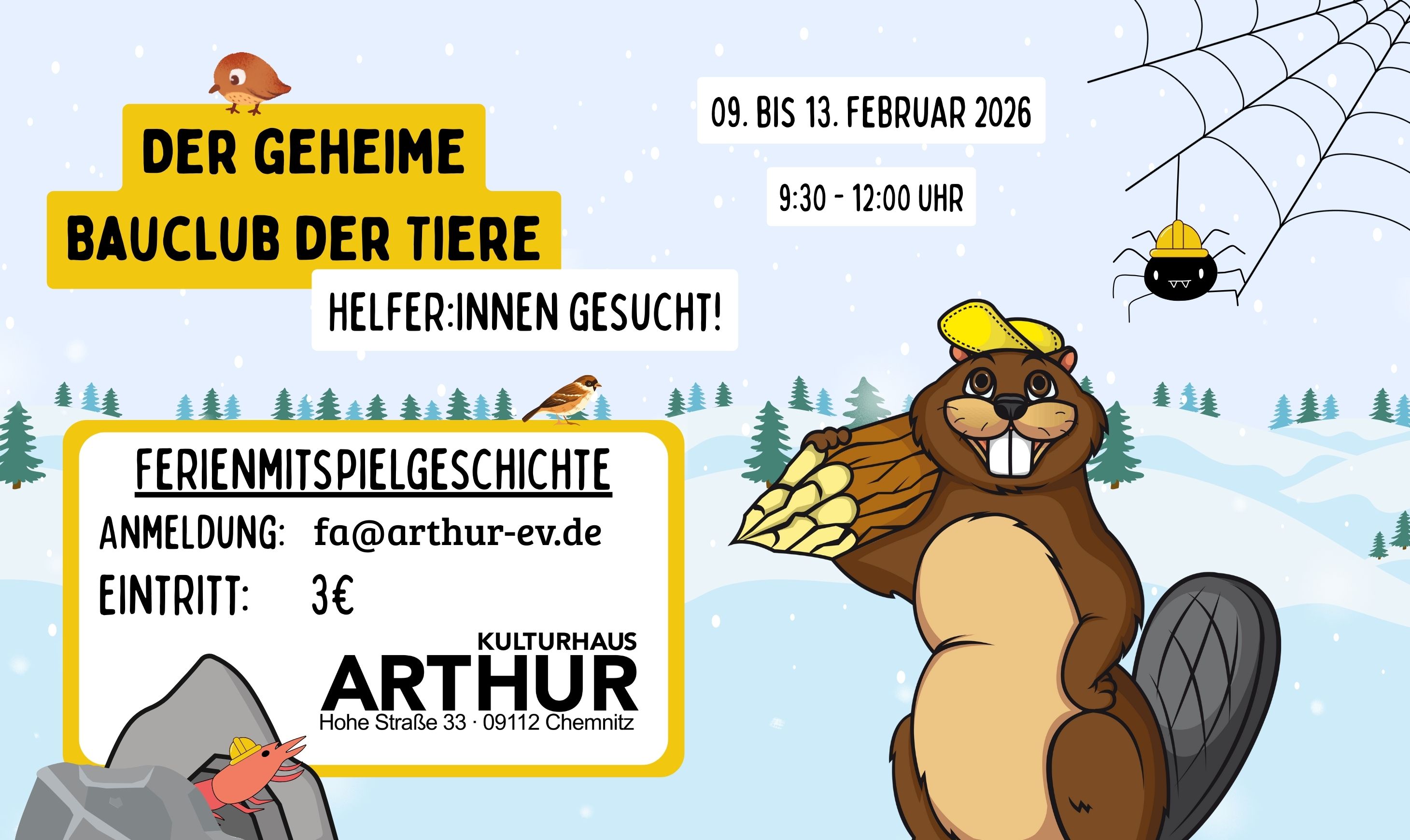Ferienmitspielgeschichte „Der geheime Bauclub der Tiere - Helfer:innen gesucht“  für Kinder ab 6 Jahren      